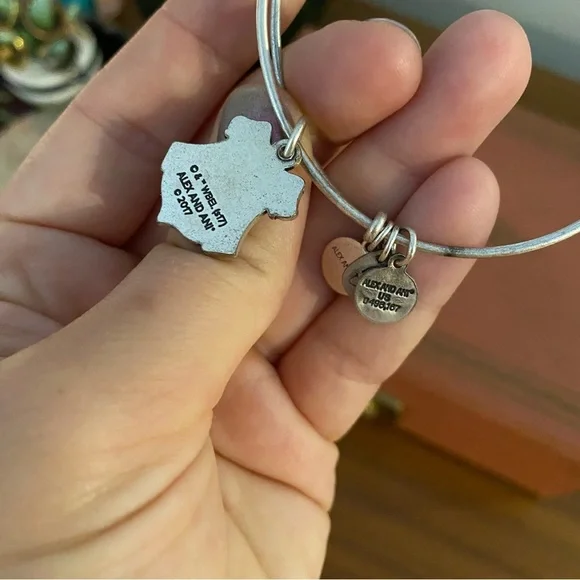 Alex and Ani Harry Potter Hogwarts Crest Silver Charm Adjustable Bangle Bracelet - Picture 6 of 7